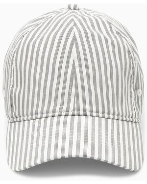 COS Striped Baseball Cap - White