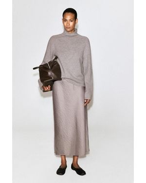 COS Midirock Aus Satin - Grau