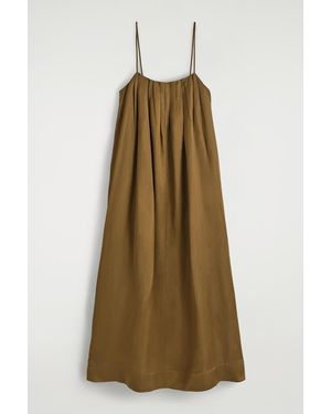 COS Pleated Fluid Maxi Dress - Natural