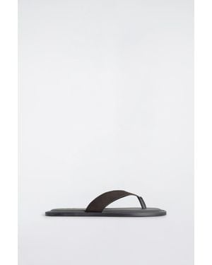 COS Leather Flip Flops - Black