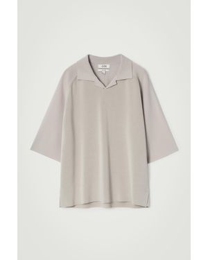 COS Colour-Block Double-Faced Polo Shirt - Natural