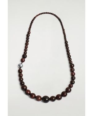 COS Garnet Beaded Necklace - White