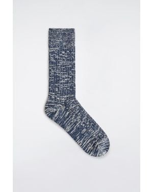COS Chunky Ribbed Wool-Blend Socks - Blue