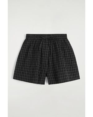 COS Checkedcottonshorts - Black