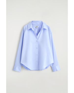 COS Open-Collar Cotton Shirt - Blue