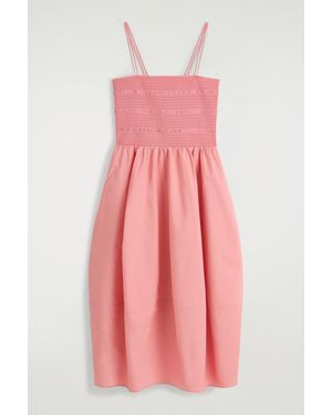 COS Smocked Midi Dress - Pink