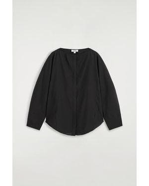COS Sculpted Boat-Neck Blouse - Black