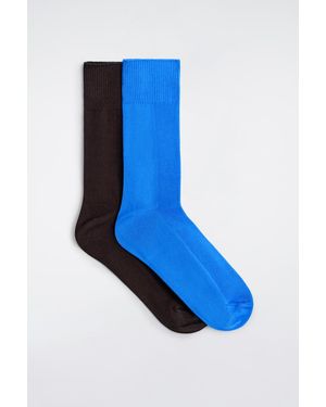 COS 2-Pack Ribbed Panel Socks - Blue