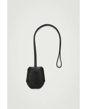 COS Whip-stitched Leather Lanyard - Black