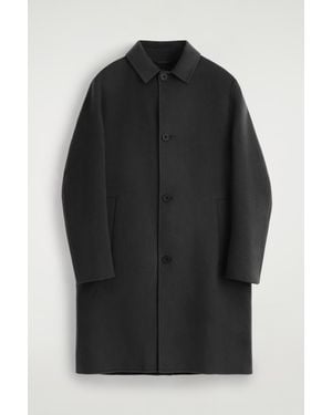 COS Double-Faced Wool Long Car Coat - Black