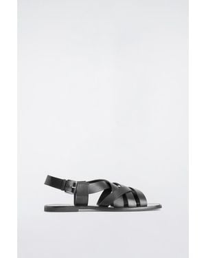 COS Woven Leather Sandals - White