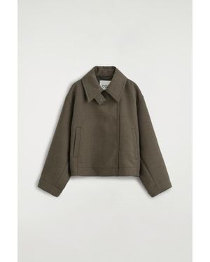 COS Rounded Wool-Blend Trench Jacket - Green