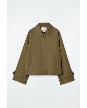 COS Short Twill Trench Coat - Green