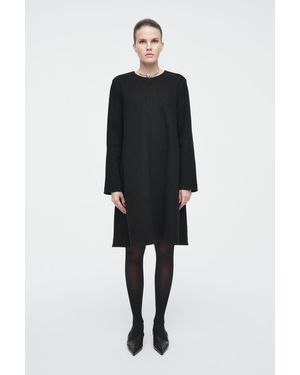 COS A-Linien-Minikleid Aus Kochwolle - Schwarz