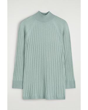 COS Sheer Ribbed-Knit Top - Green