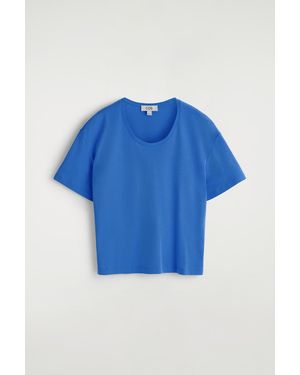 COS Scoop-Neck Cotton T-Shirt - Blue