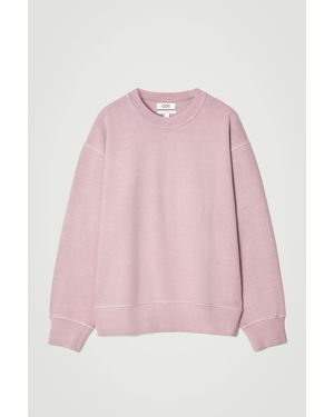 COS Relaxed Washed-cotton Sweatshirt - Pink