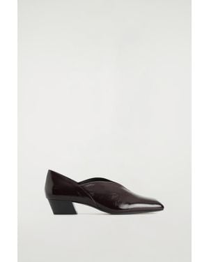 COS Angular Leather Heeled Ballerinas - Red