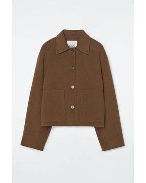 COS Boxy Double-faced Wool Jacket - Brown