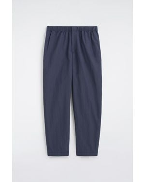 COS Zip-Detail Relaxed-Fit Straight-Leg Trousers - Blue