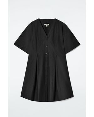 COS Pleated A-line Mini Dress - Black