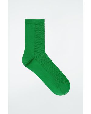 COS Pointelle-knit Socks - Green