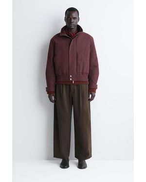 COS Padded Funnel-Neck Bomber Jacket - Red