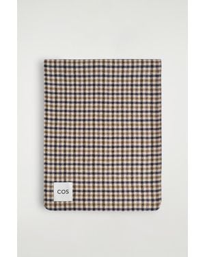 COS Checked Double-Faced Merino Wool Scarf - Black