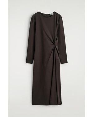 COS Twist-Detail Long-Sleeved Dress - Black