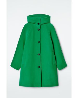 COS Oversized Wool Hooded Coat - Green