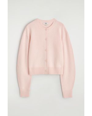 COS Cardigan En Laine Mérinos - Rose