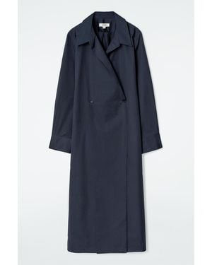 COS Double-Breasted Midi Shirt Dress - Blue