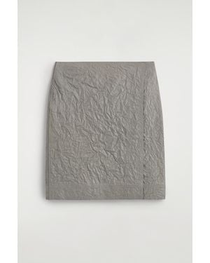 COS Textured-Leather Wrap Skirt - Grey
