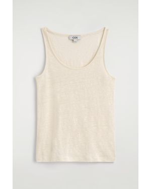 COS Linen-Jersey Tank Top - Natural