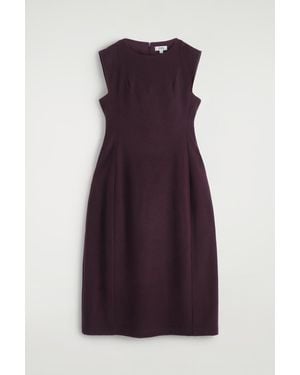COS Sculpted Brushed-Wool Midi Dress - Purple