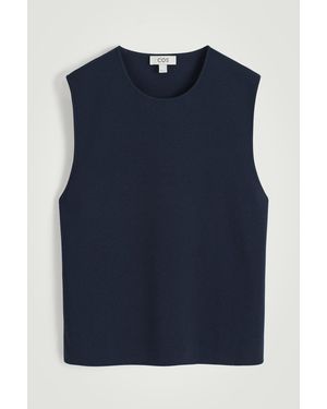 COS Knitted Sports Tank Top - Blue