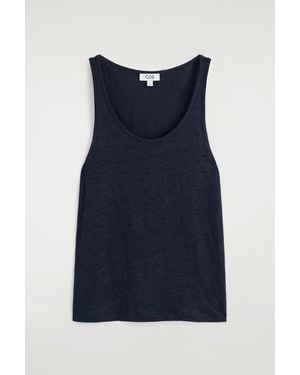 COS Linen-Jersey Tank Top - Blue