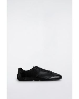 COS Minimal Leather Trainers - Black