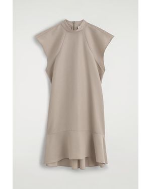 COS Sculpted Turtleneck Dress - Natural