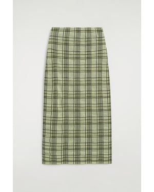 COS Checked Cotton-Jacquard Midi Skirt - Green