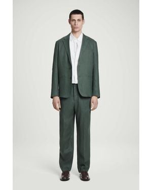 COS Lockere Leinenhose Mit Schmal Zulaufendem Bein - Grün