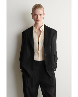 COS Fliessender Blazer Aus Woll-Voile - Schwarz