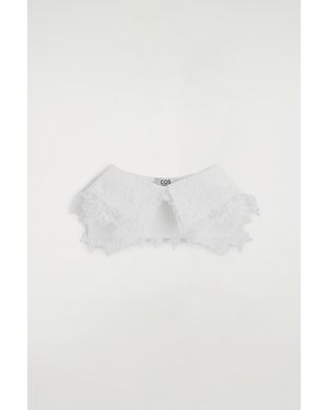COS Lace-Detail Collar - White