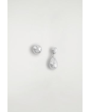 COS Mismatched Drop Earrings - Blue