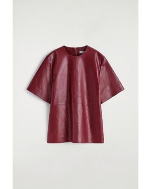 COS Panelled Textured-Leather T-Shirt