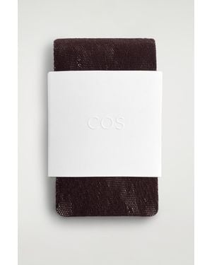 COS Floral-Jacquard Lace Tights - White