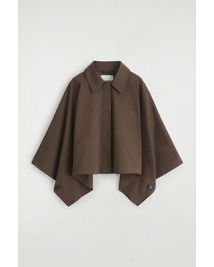 COS Cropped Trench Coat Cape - Brown