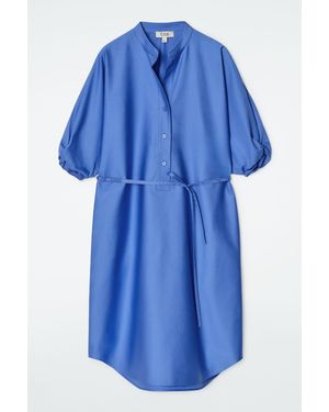 COS Belted Midi Shirt Dress - Blue
