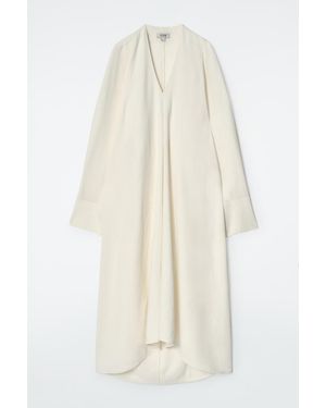 COS V-neck Linen Shirt Dress - White