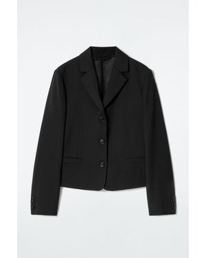 COS Short Wool Blazer - Black